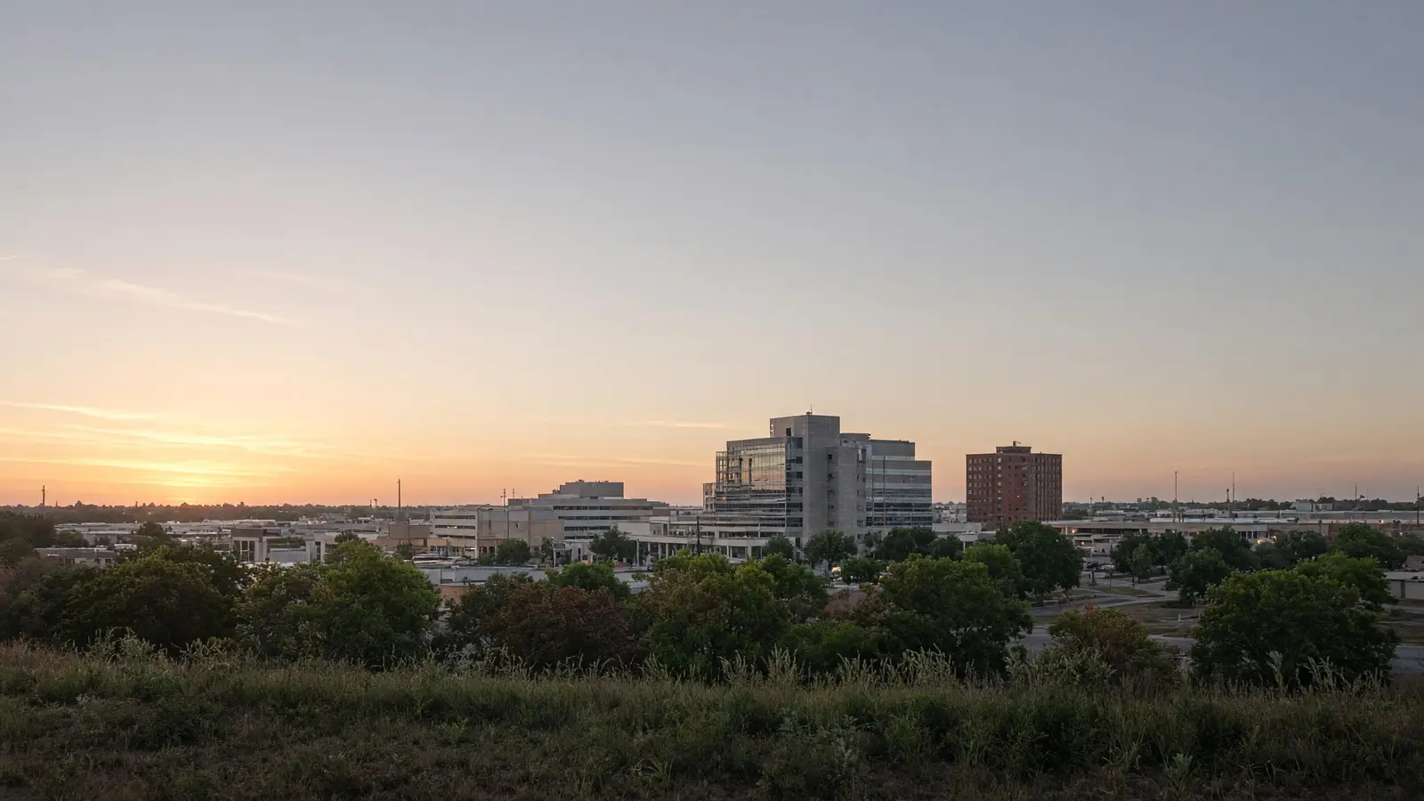 Missouri City skyline at dusk