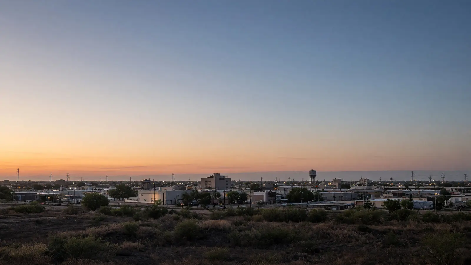 Pharr skyline at dusk